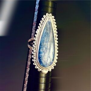 Blue Kyanite Teardrop Ring, 11.25